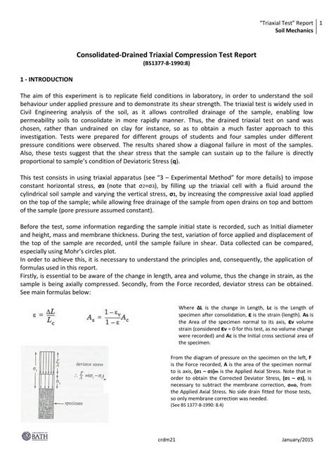 consolidated undrained triaxial compression test|triaxial test lab report pdf.